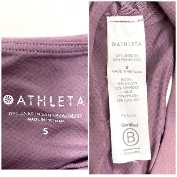 ATHLETA Formation Longline Cross Strap Workout Sports Bra in Purple Pink Size S - Picture 5 of 7